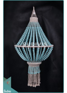 wholesale Wholesale Lampshade Hanging Wooden Turquoise Hippie Rope Living Room, Home Decoration